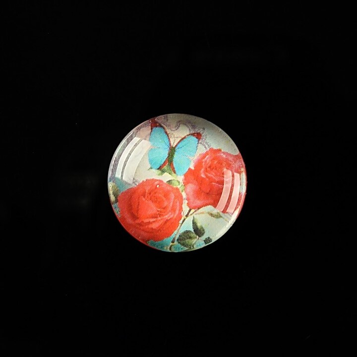 Cabochon sticla 18mm "Magic of a flower" cod 313