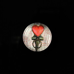 Cabochon sticla 18mm "Love letters" cod 314
