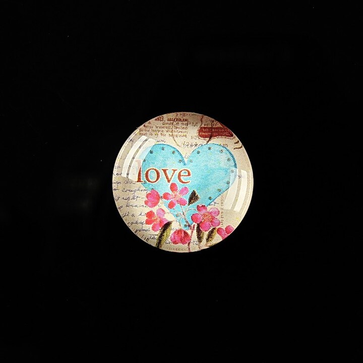 Cabochon sticla 18mm "Love letters" cod 315