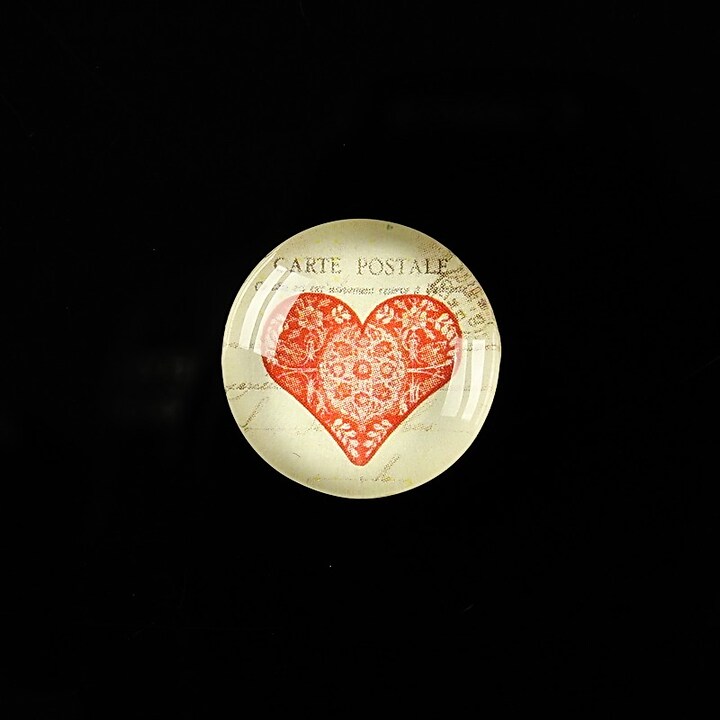 Cabochon sticla 18mm "Love letters" cod 316