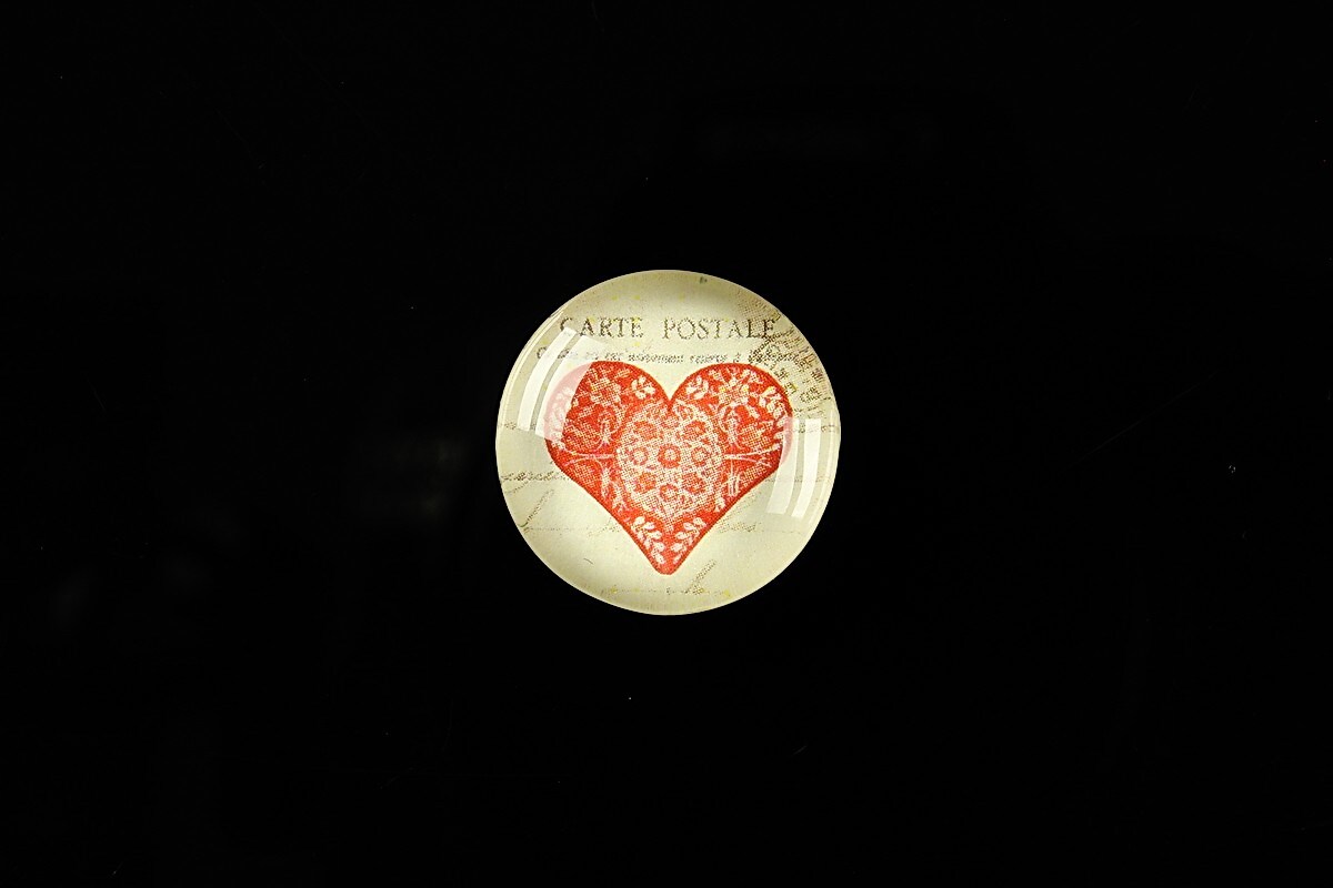 Cabochon sticla 18mm "Love letters" cod 316