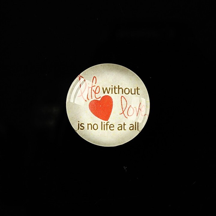 Cabochon sticla 18mm "Love letters" cod 317