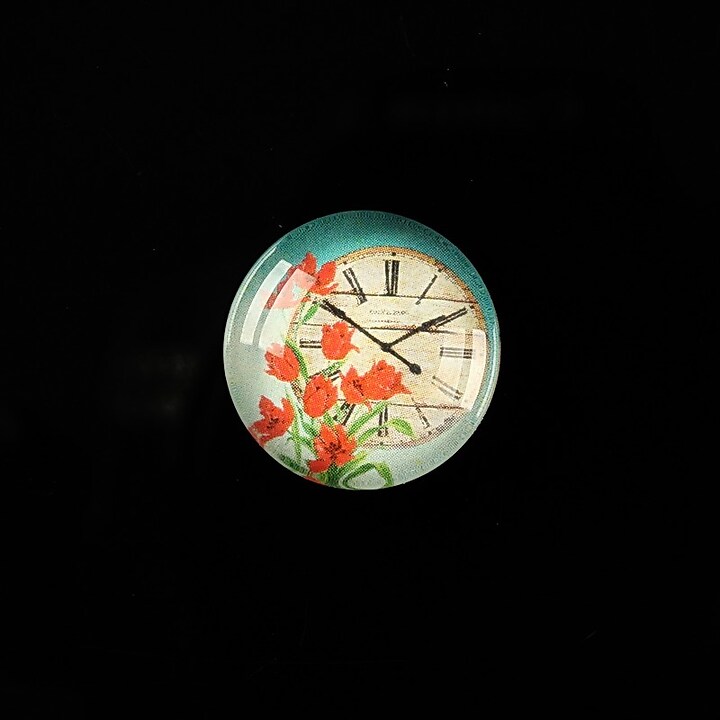 Cabochon sticla 18mm "Vintage clock" cod 320