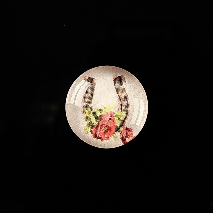 Cabochon sticla 18mm "Good luck" cod 322