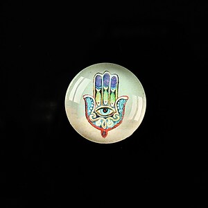 Cabochon sticla 18mm "Hamsa hand" cod 327