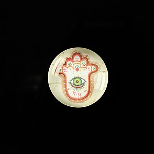 Cabochon sticla 18mm "Hamsa hand" cod 328