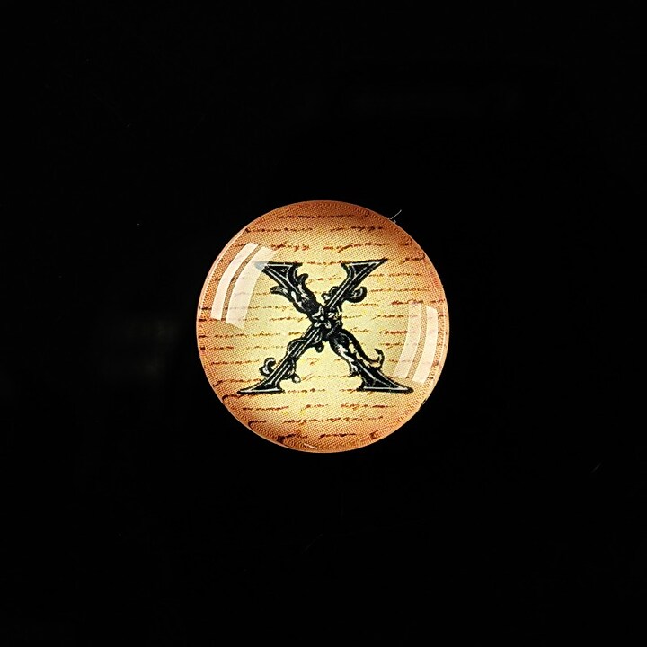 Cabochon sticla 18mm "Antique alphabet - X" cod 331