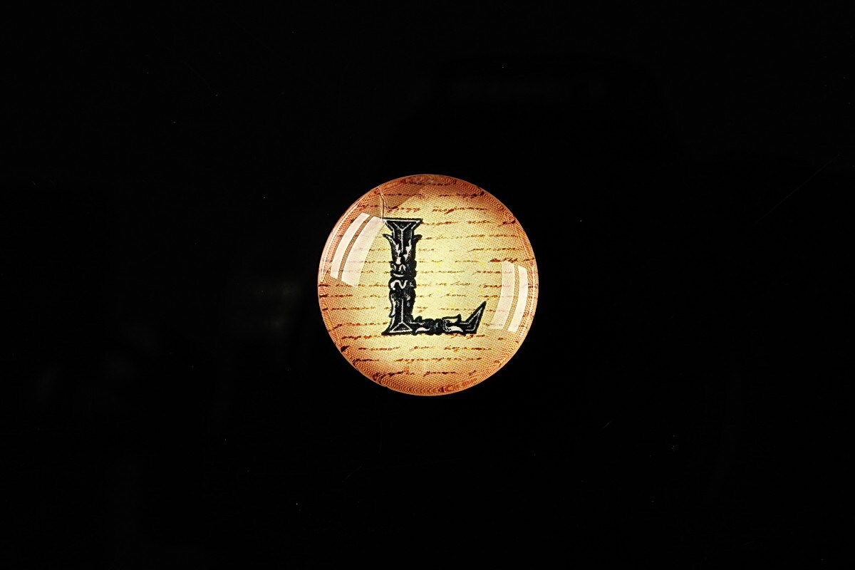 Cabochon sticla 18mm "Antique alphabet  - L" cod 342