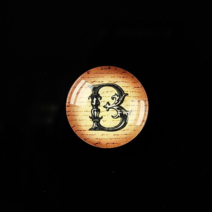 Cabochon sticla 18mm "Antique alphabet - B" cod 352