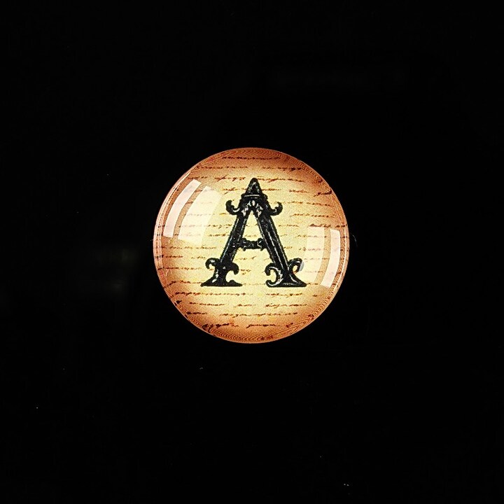 Cabochon sticla 18mm "Antique alphabet  - A" cod 353