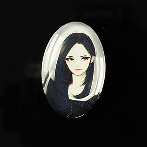 Cabochon sticla 30x20mm "Top model" cod 281