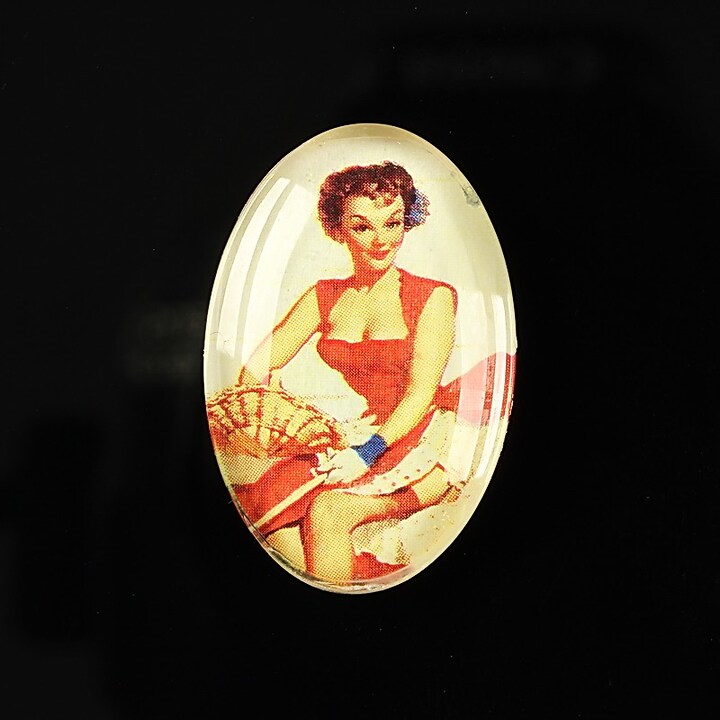 Cabochon sticla 30x20mm "Pin up girls" cod 280