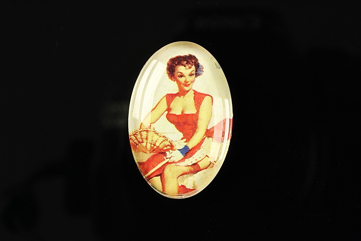 Cabochon sticla 30x20mm "Pin up girls" cod 280