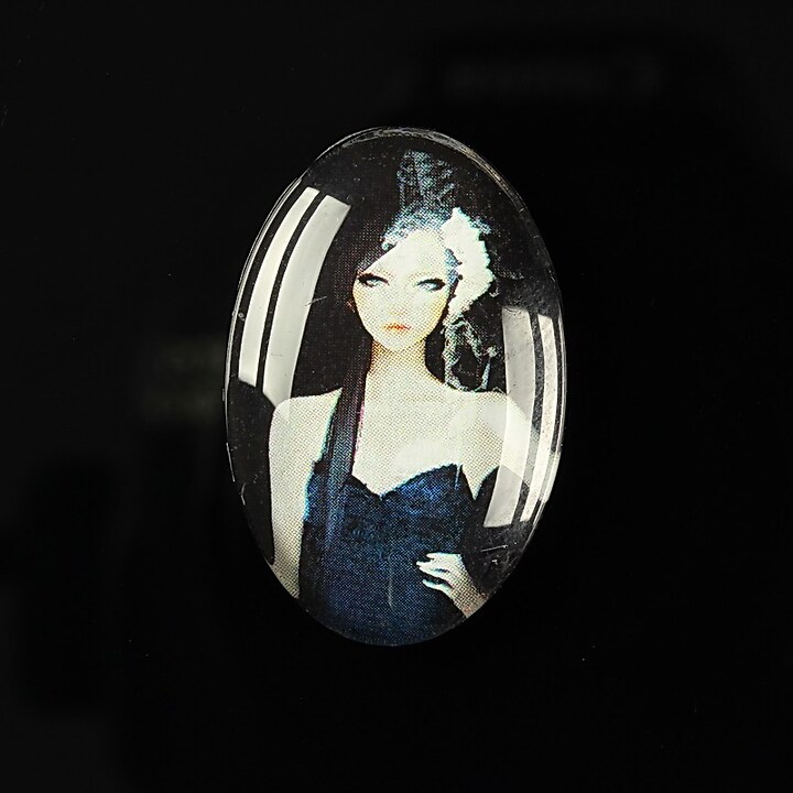 Cabochon sticla 30x20mm "Top model" cod 284