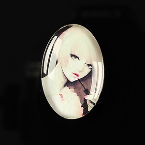 Cabochon sticla 30x20mm "Top model" cod 283