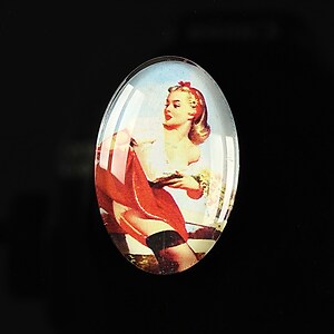 Cabochon sticla 30x20mm "Pin up girls" cod 279