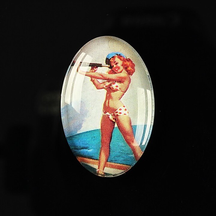 Cabochon sticla 30x20mm "Pin up girls" cod 278