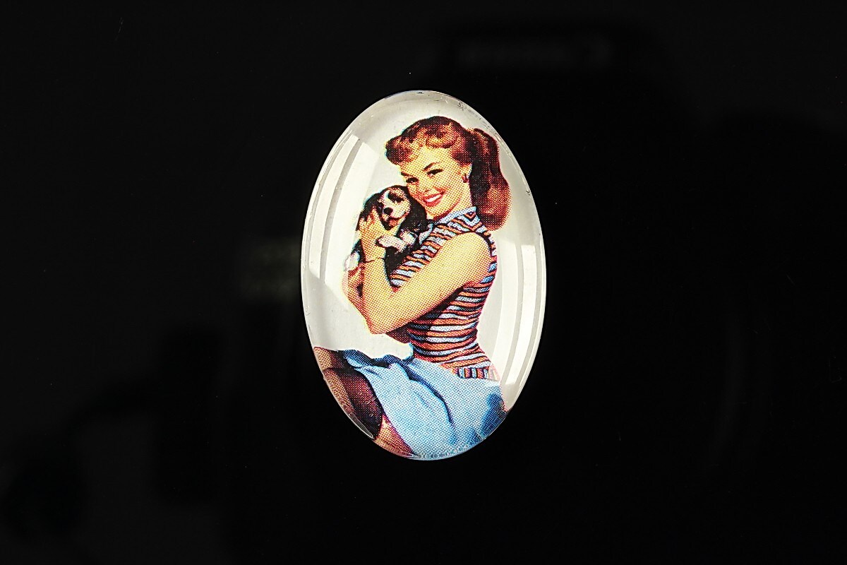 Cabochon sticla 30x20mm "Pin up girls" cod 277