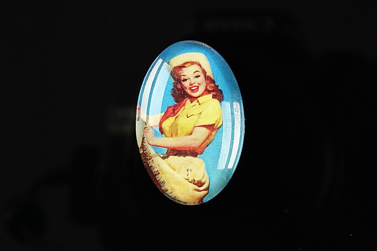 Cabochon sticla 30x20mm "Pin up girls" cod 274