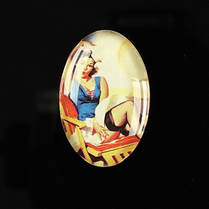 Cabochon sticla 30x20mm "Pin up girls" cod 273