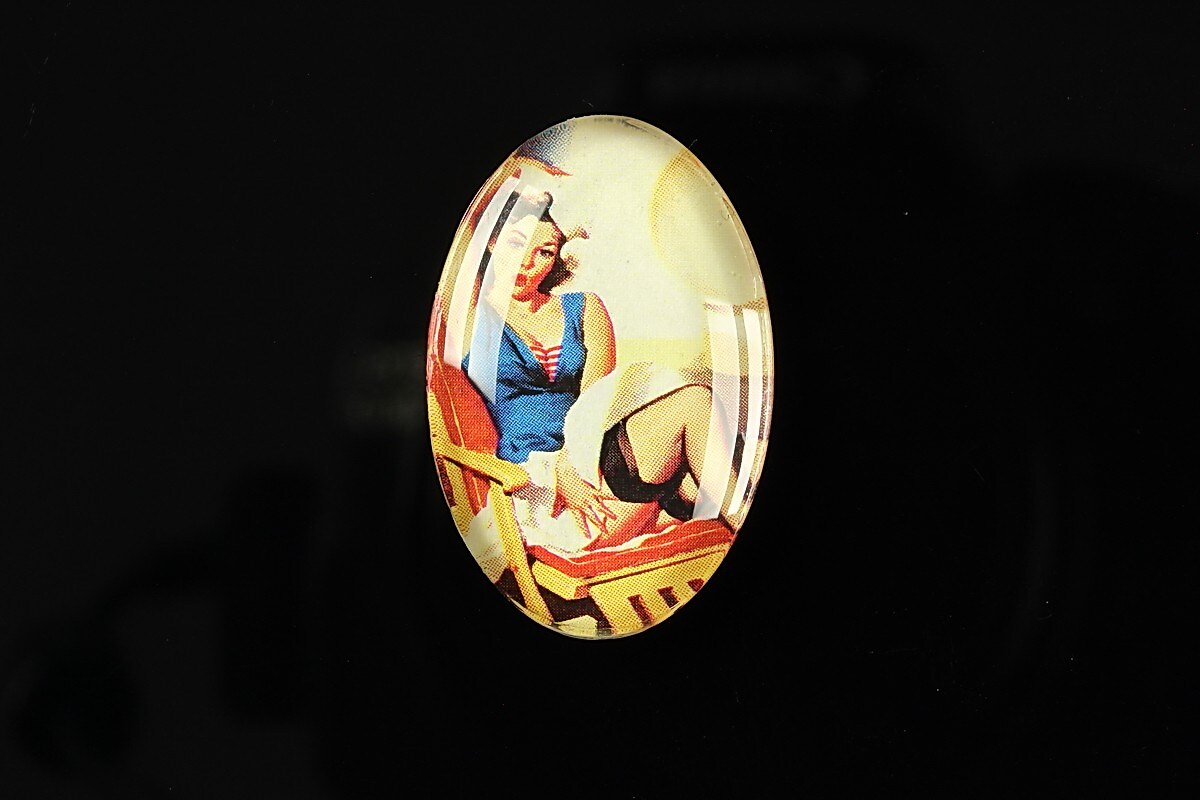 Cabochon sticla 30x20mm "Pin up girls" cod 273