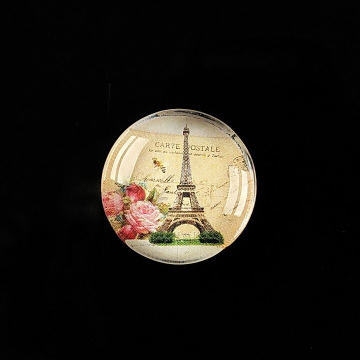 Cabochon sticla 20mm "J'adore Paris" cod 361