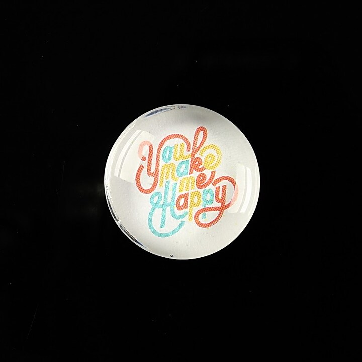 Cabochon sticla 20mm "All about hippie" cod 372