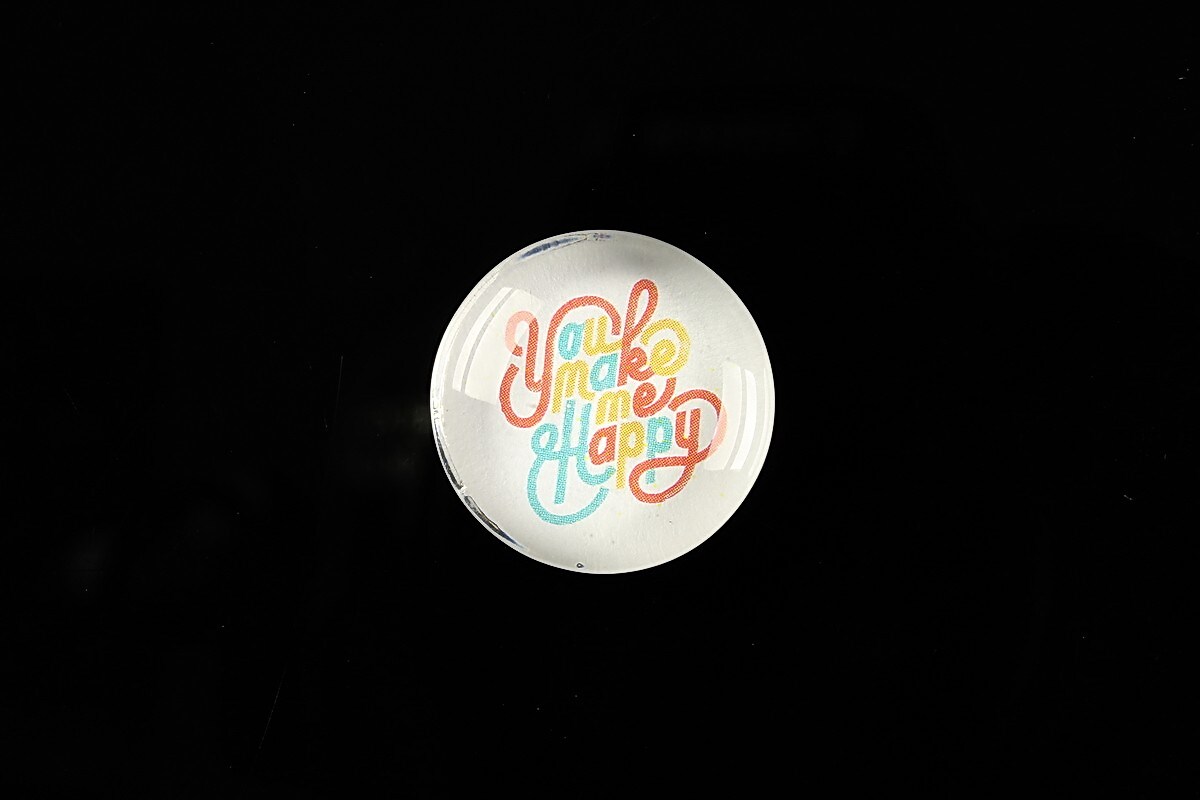 Cabochon sticla 20mm "All about hippie" cod 372