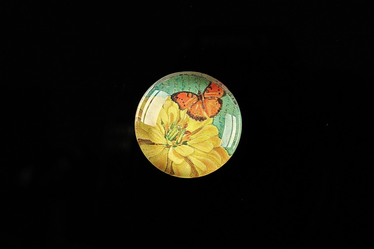 Cabochon sticla 20mm "Postage stamp" cod 377