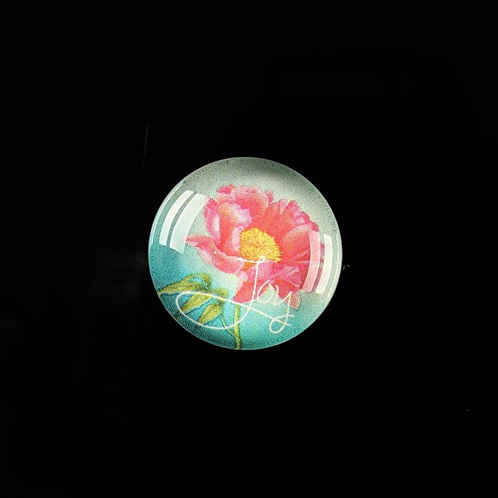 Cabochon sticla 18mm "Flower symbol" cod 306
