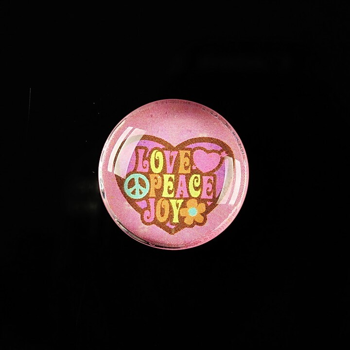 Cabochon sticla 20mm "All about hippie" cod 371