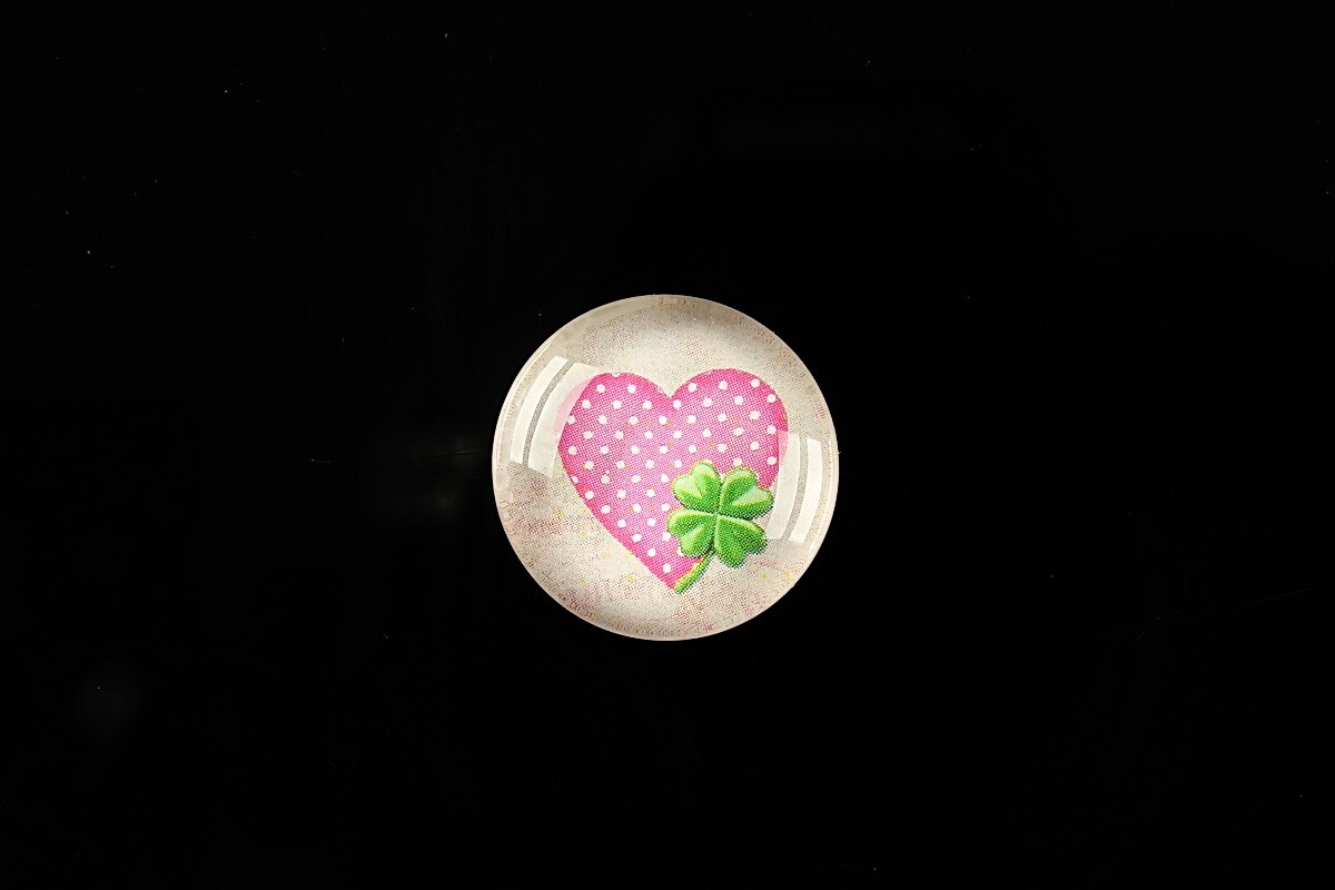 Cabochon sticla 18mm "Love without limits" cod 305