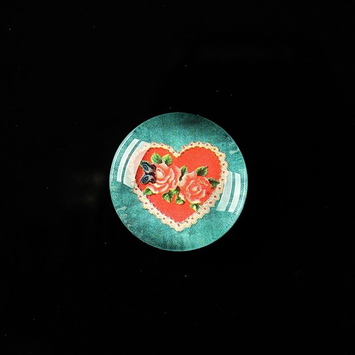 Cabochon sticla 18mm "Love without limits" cod 304