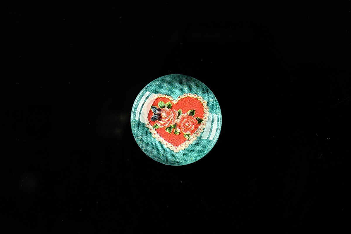 Cabochon sticla 18mm "Love without limits" cod 304