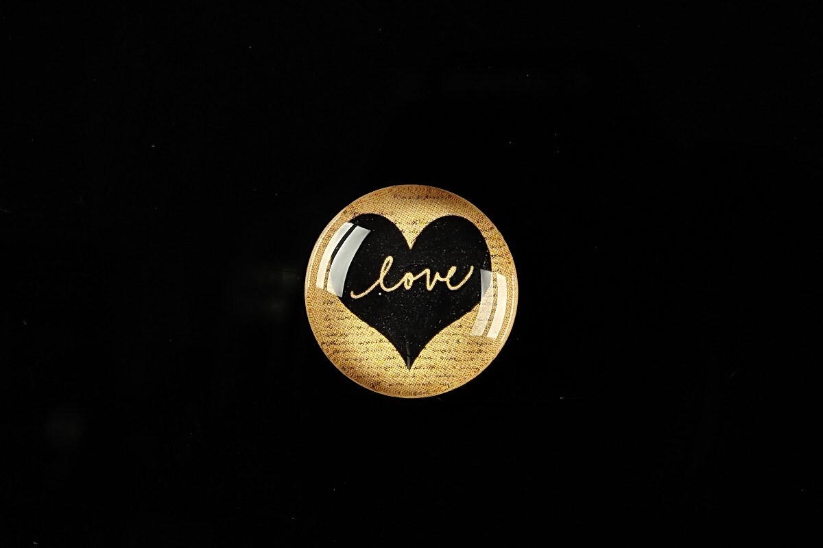 Cabochon sticla 18mm "Love without limits" cod 300