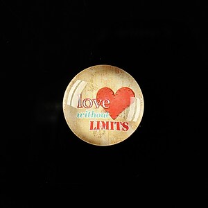 Cabochon sticla 18mm "Love without limits" cod 302