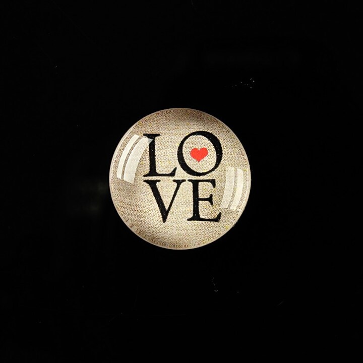 Cabochon sticla 18mm "Love without limits" cod 303