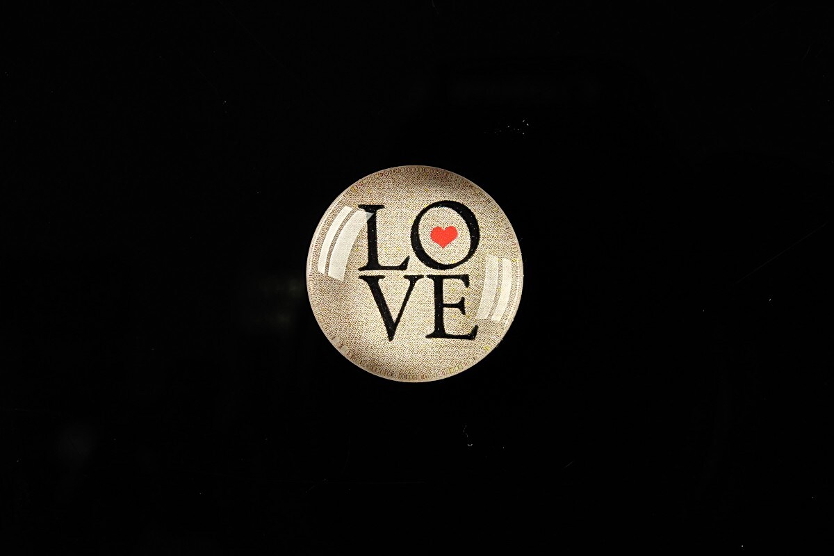 Cabochon sticla 18mm "Love without limits" cod 303