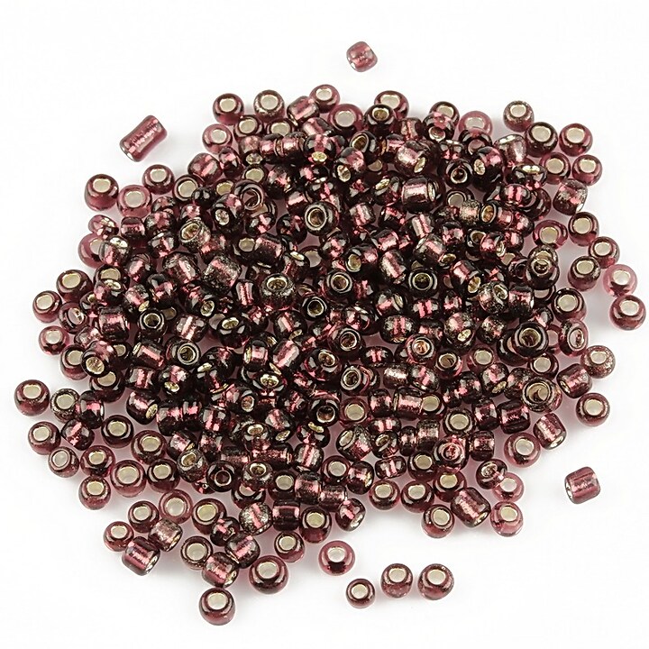 Margele de nisip 2mm cu foita argintie (50g) - cod 048 - mov