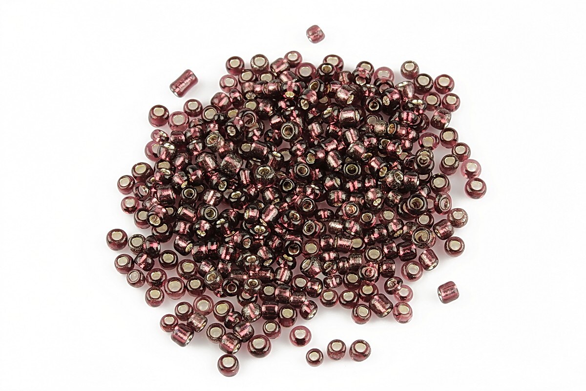 Margele de nisip 2mm cu foita argintie (50g) - cod 048 - mov