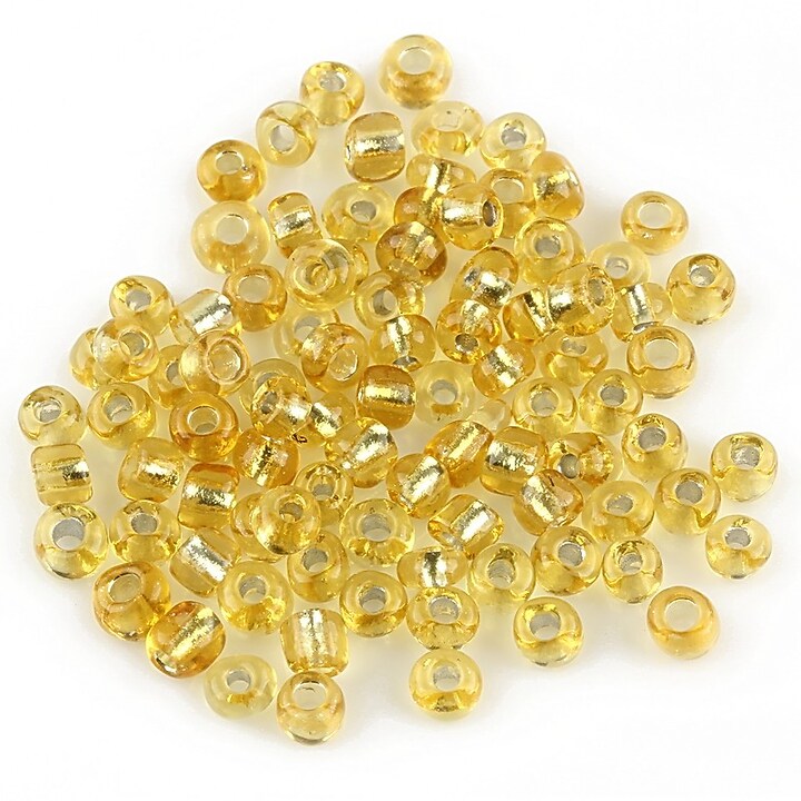 Margele de nisip 4mm cu foita argintie (50g) - cod 078 - auriu