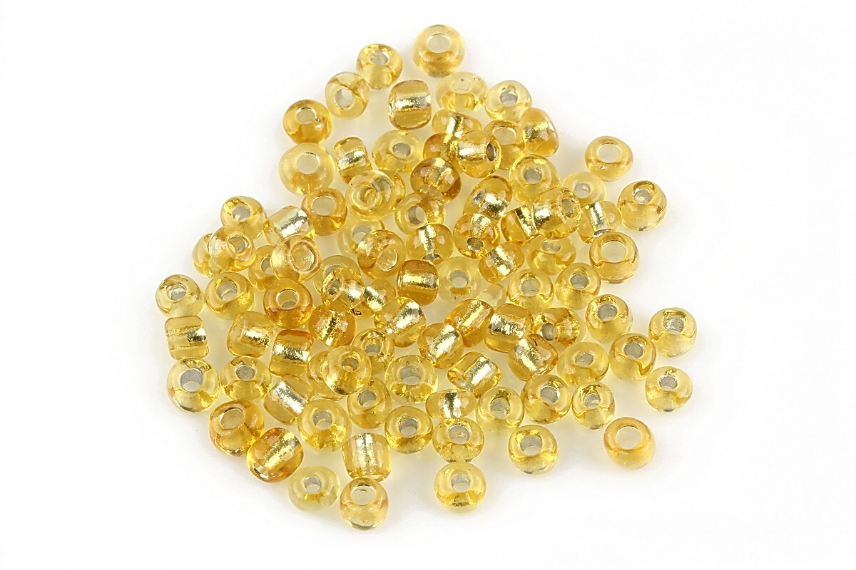 Margele de nisip 4mm cu foita argintie (50g) - cod 078 - auriu