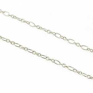 Lant argintiu inchis 3,8x6+3x3,5mm (49cm)