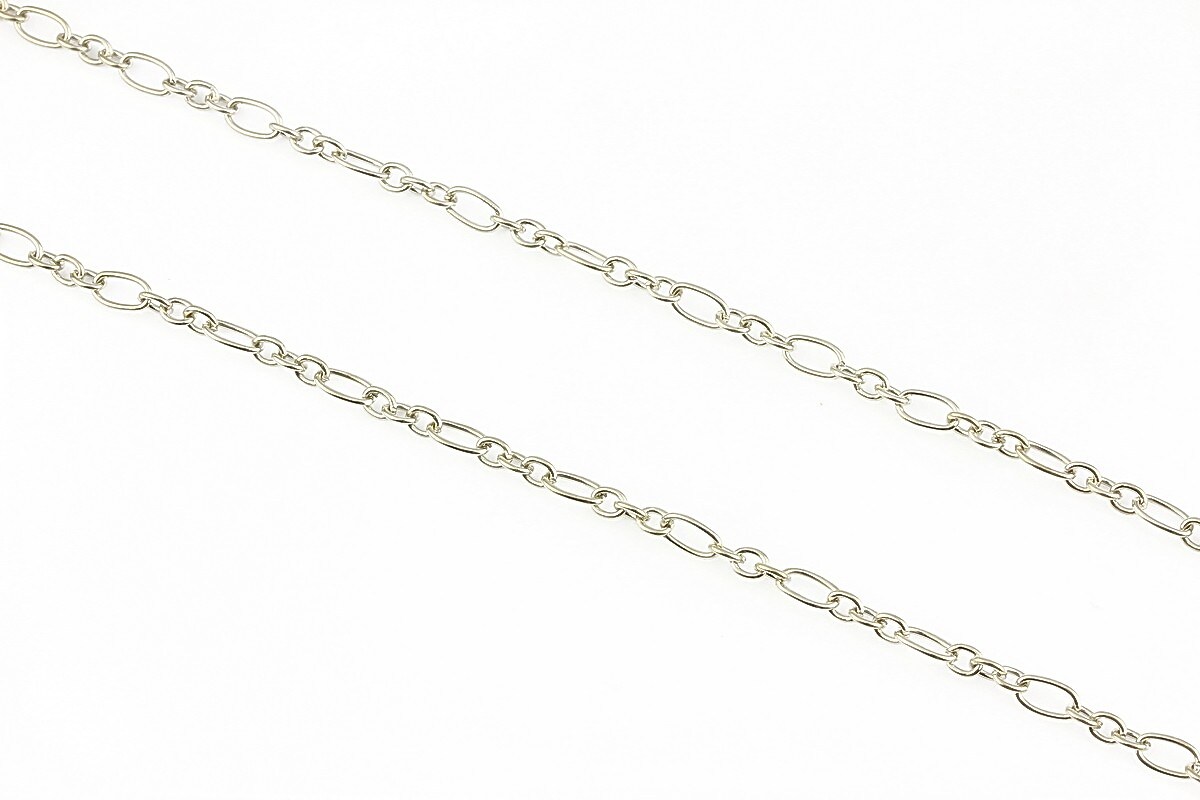 Lant argintiu inchis 3,8x6+3x3,5mm (49cm)