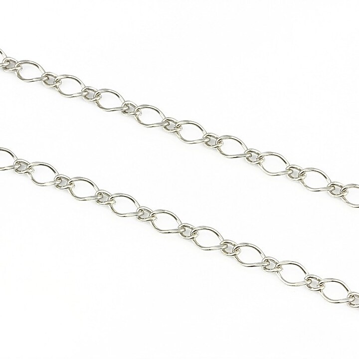 Lant argintiu inchis zale 8x35+4x3,5mm (49cm)