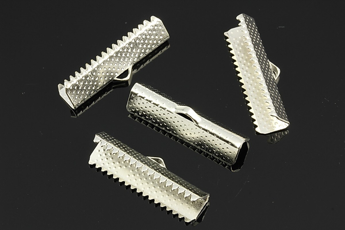 Capat snur argintiu 25x6mm (10buc.)