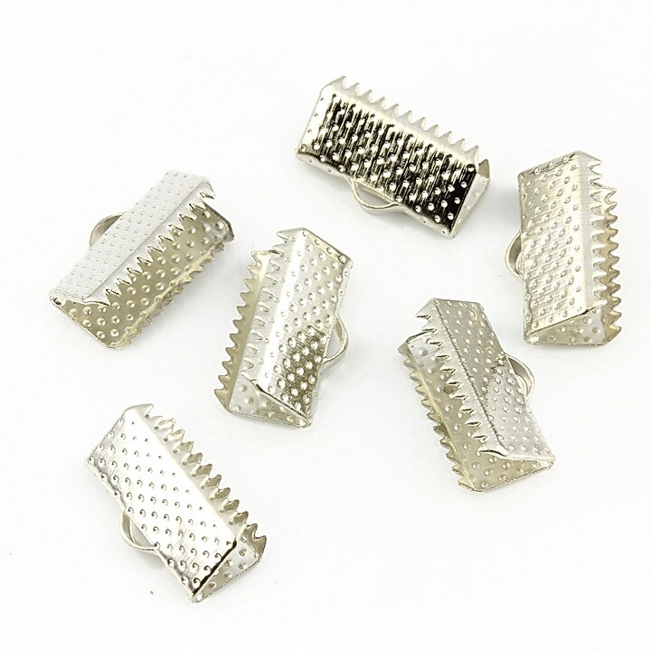 Capat snur argintiu inchis 13mm (13x7x5mm) (10buc.)