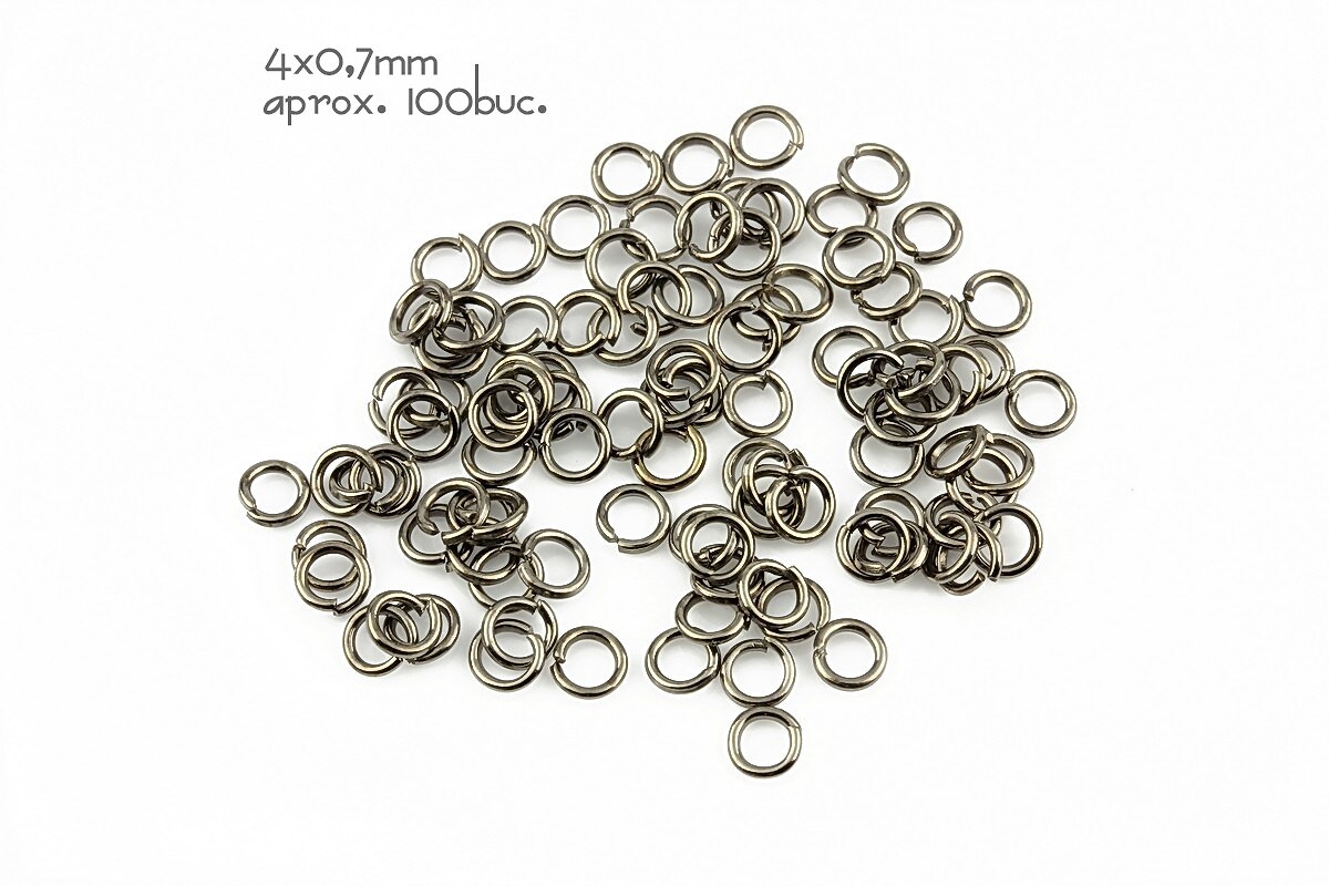 Zale gun metal 4mm (grosime 0,7mm)