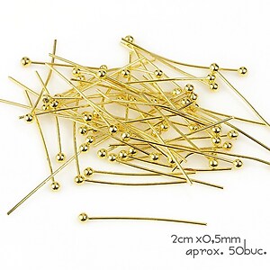 Ace cu bila aurii 2cm, grosime 0,5mm (50 buc.)