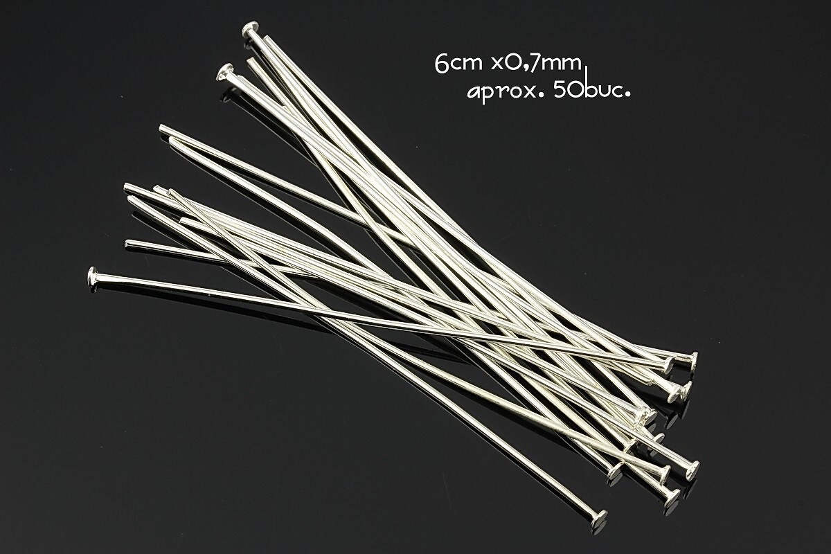 Ace cu cap argintii 6cm (50 buc.)